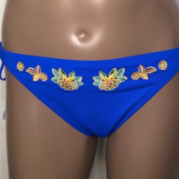 Bleu rod Beattie embroidered tassel bikini bottom - Picture 4 of 4
